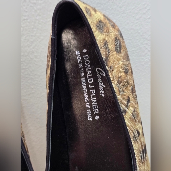 Donald Pliner Henna 2 Leopard Fabric Leather Mary Janes Flats Sz 8 Made In ITALY - Picture 7 of 11